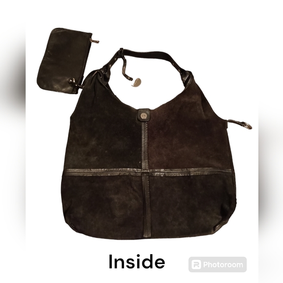 Pulicati Butter Soft Black Italian Leather Hobo Bag Logo Charm attached … - Picture 7 of 7